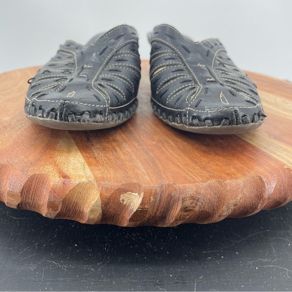 Pikolinos Leather Slides Mules Kitten Heel Cutout Contrast Stitch 38 (US 7.5-8) - Picture 8 of 13